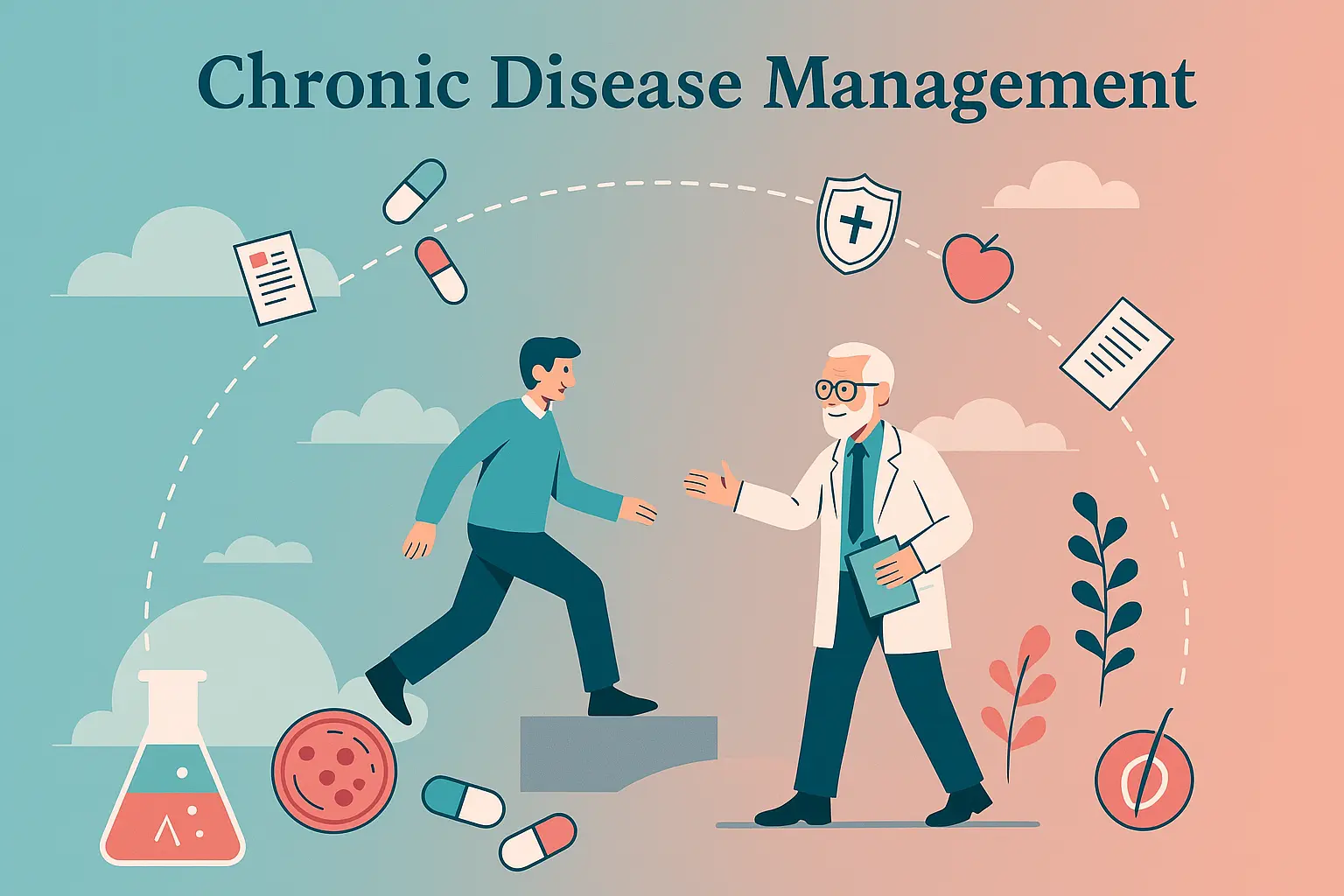 Provider helping a patient monitor their chronic condition with care and attention.