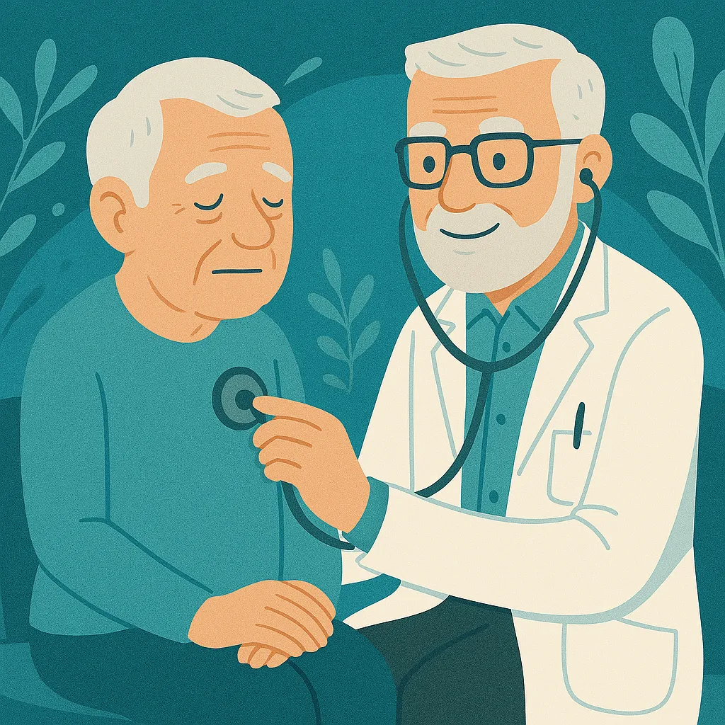 Dr. Khatib providing compassionate care to an adult patient.