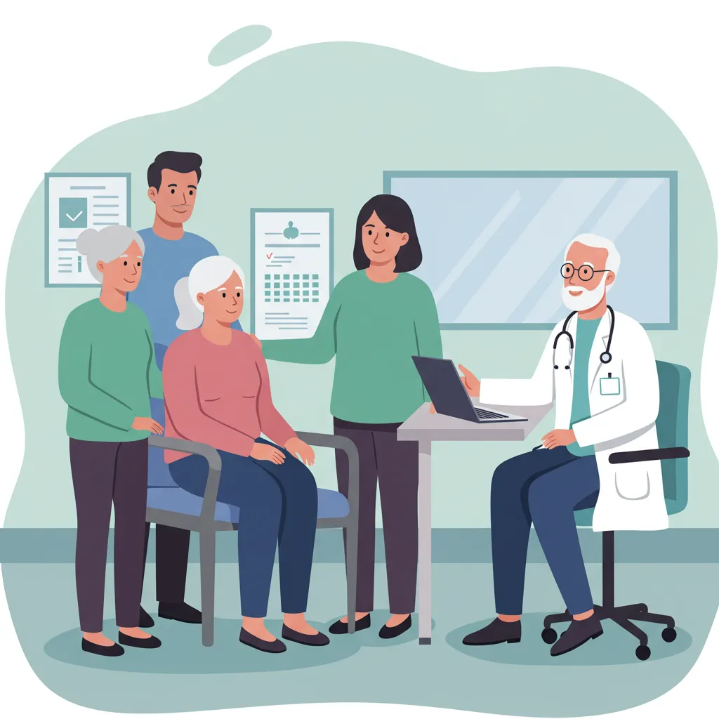 Healthcare provider discussing prevention strategies with a patient in a warm, comfortable setting.